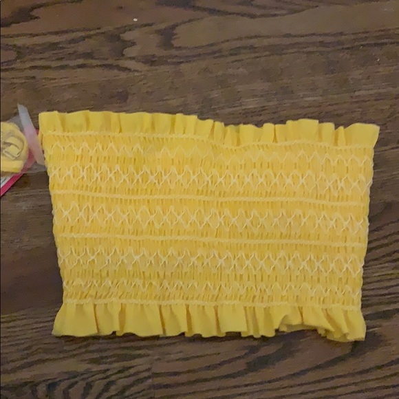 Yellow, bandeau bathing suit - Picture 2 of 2